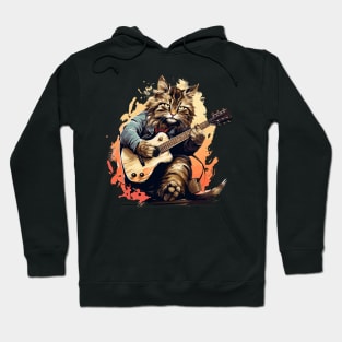 Maine Coon Cat Playing Guitar Hoodie